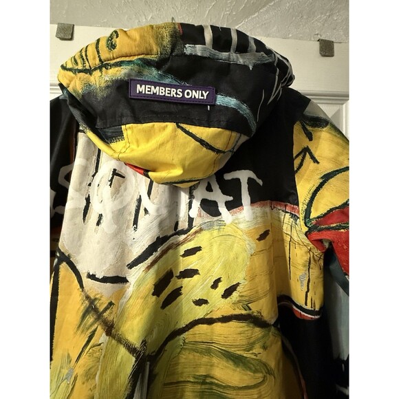 Sold Out JEAN-MICHEL BASQUIAT + MEMBERS ONLY Banana ART Print Rain JACKET Coat S - Picture 6 of 10